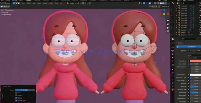  Blender《怪诞小镇》动画女孩梅宝建模制作视频教程(图5)