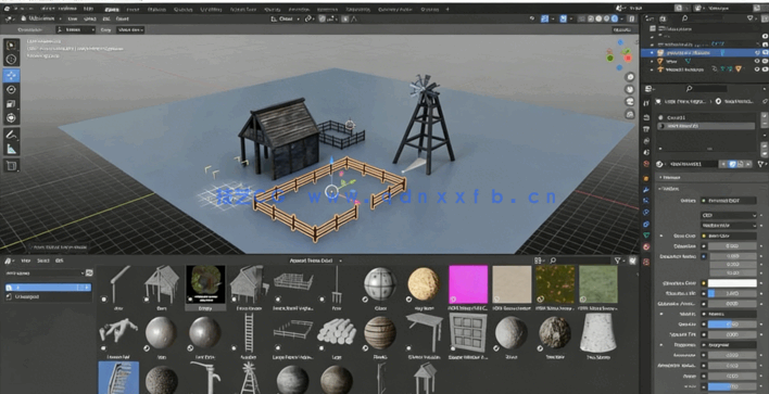 Blender 3.0中世纪农场环境场景完整实例制作训练视频教程(图5)
