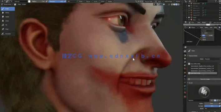 Blender小丑角色半身像雕刻技术训练视频教程(图4)