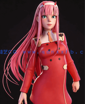 Darling in the Franxx动画Zero Two女性角色模型雕塑视频教程(图5)