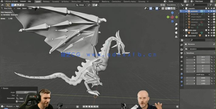 Blender巨龙模型雕刻完整制作流程视频教程(图5)