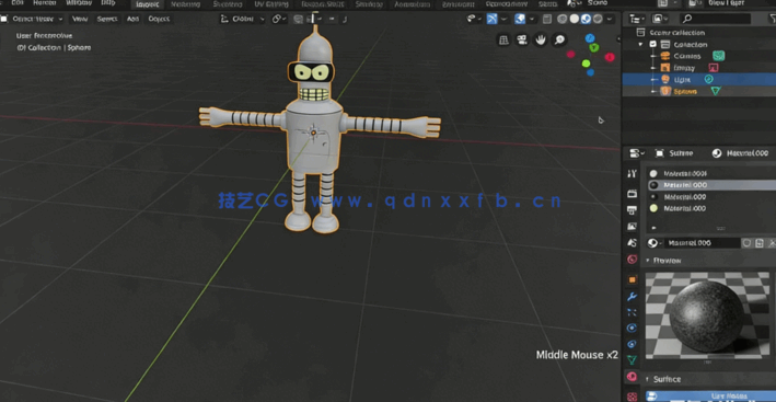 Blender疯狂机器人卡通人物3D建模视频教程(图5)