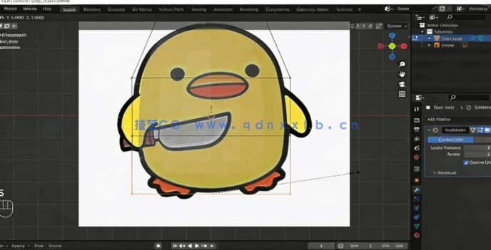 Blender卡通小黄鸭粘土动画实例制作视频教程(图2)