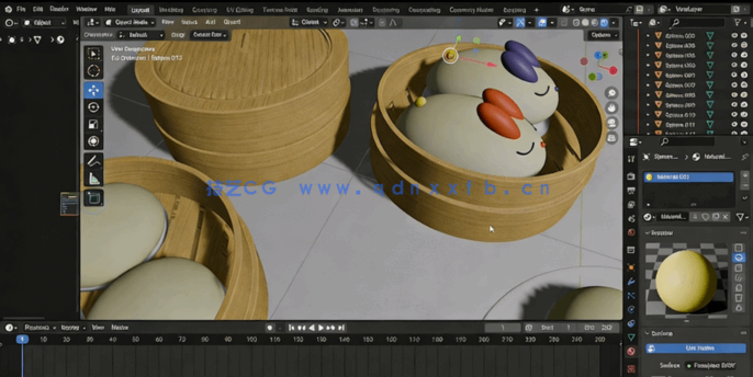 Blender中国包子建模实例制作流程视频教程(图5)