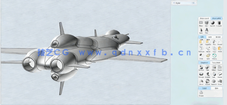 Moi3D飞船飞行器超完整实例制作流程视频教程(图4)