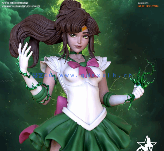 [3D打印人物] 木野真琴Sailor Jupiter站姿《美少女战士》动漫角色雕刻手办3D(图1)
