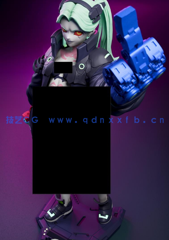 [3D打印人物] 瑞贝卡Rebecca《赛博朋克2077》游戏角色雕刻手办3D打印模型(图1)