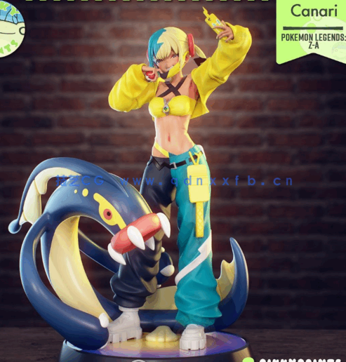 [3D打印人物] 卡娜莉Canari《宝可梦 传说：Z-A》游戏角色雕刻手办3D打印模(图2)