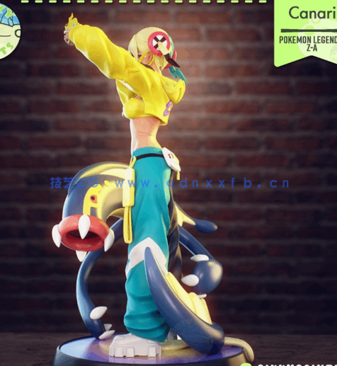 [3D打印人物] 卡娜莉Canari《宝可梦 传说：Z-A》游戏角色雕刻手办3D打印模(图4)
