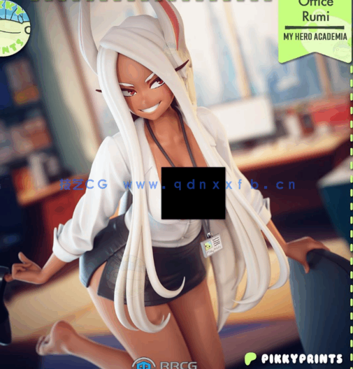 [3D打印人物] 米尔科Mirko短裙高跟鞋《我的英雄学院》动漫角色雕刻手办3D(图1)