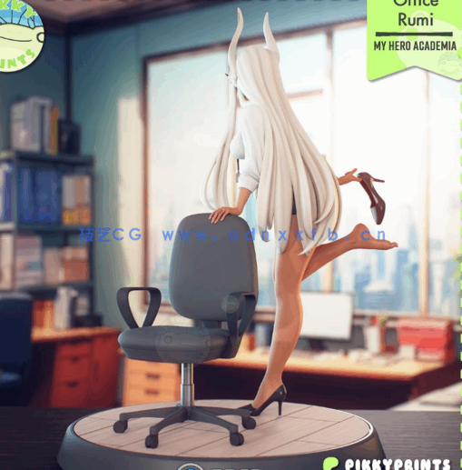 [3D打印人物] 米尔科Mirko短裙高跟鞋《我的英雄学院》动漫角色雕刻手办3D(图4)