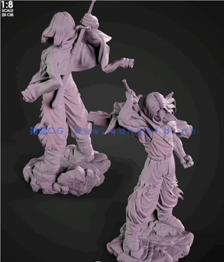 [3D打印人物] 特兰克斯Trunks《七龙珠》动漫角色雕刻手办3D打印模型(图5)
