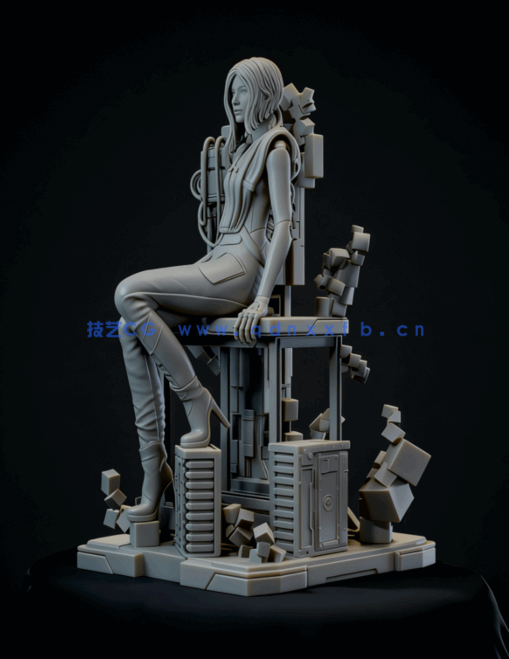 [3D打印人物] Songbird《赛博朋克2077 往日之影》游戏角色雕刻手办3D打印(图4)