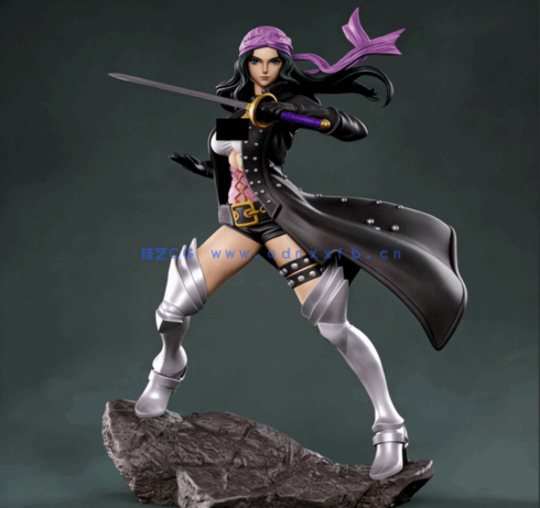 [3D打印人物] 妮可·罗宾Nico Robin持剑《海贼王》动漫角色雕刻手办3D打印(图1)