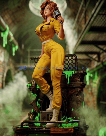 [3D打印人物] 艾普尔·奥尼尔April O Neil《忍者神龟》动漫角色雕刻手办3D打(图3)