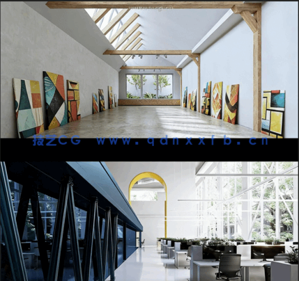 15组画廊艺术馆办公室等公共室内场景3D模型合集 Evermotion第(图1)