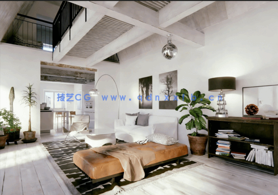 [室内设计] 10组斯堪的纳维亚风格室内装饰设计场景3D模型合集(图4)