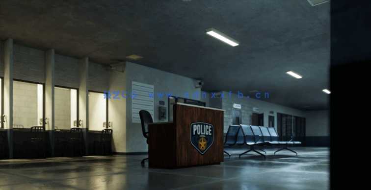 [室内设计] 警察局执法大楼室内场景3D模型合集(图2)