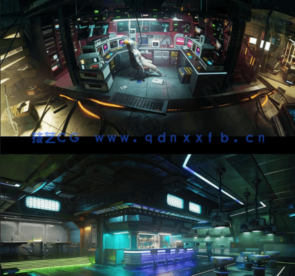 [室内设计] 未来赛博朋克反乌托邦室内环境场景3D模型(图1)