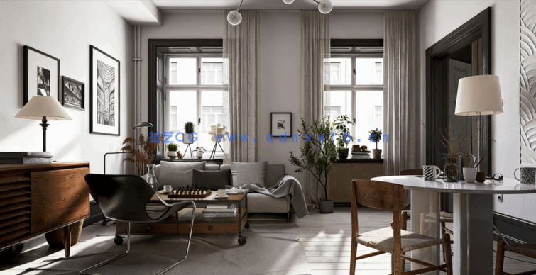 [室内设计] 5组高质量现代室内外场景UE5游戏资产3D模型(图1)