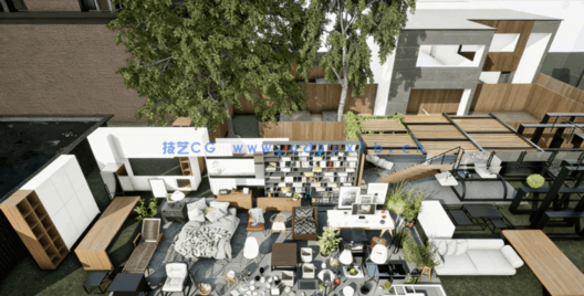 [室内设计] 5组高质量现代室内外场景UE5游戏资产3D模型(图3)