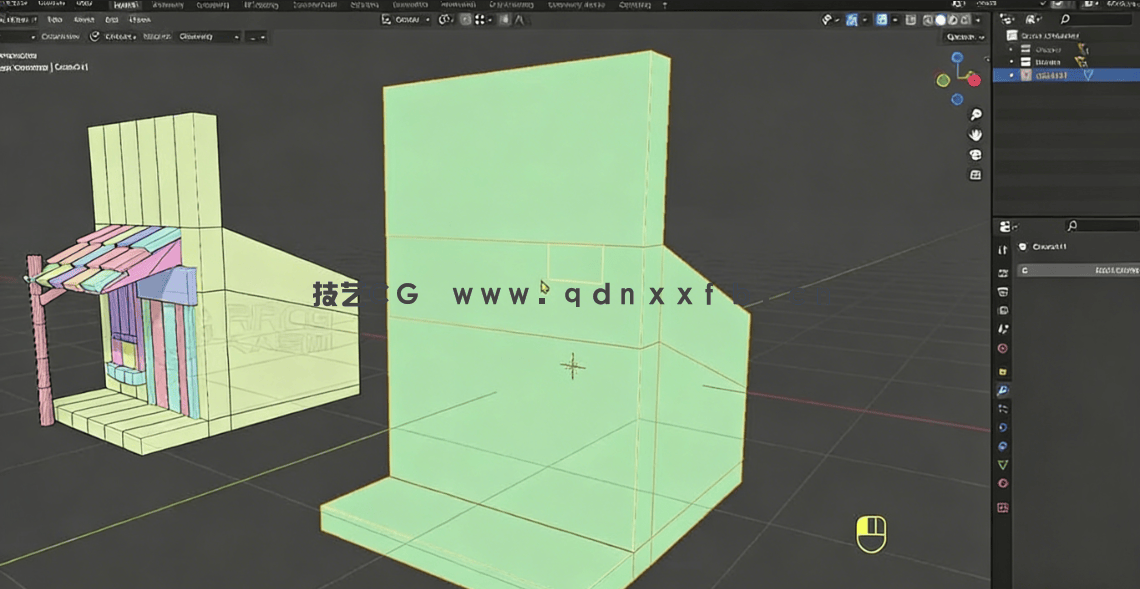 Blender微场景从建模到渲染风格化资产制作视频教程(图4)