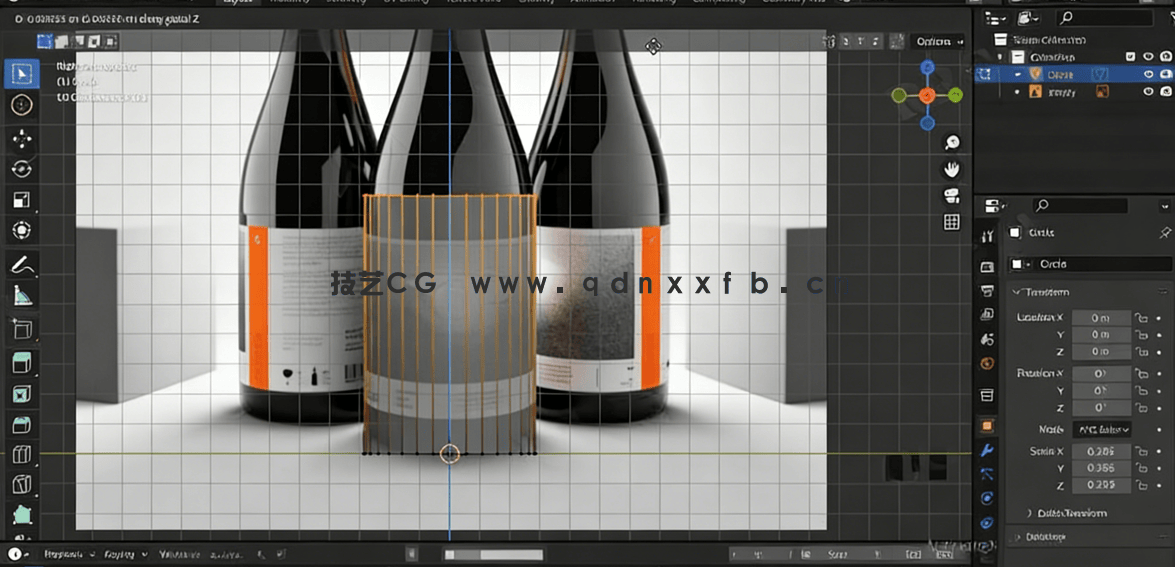 Blender酒瓶完整实例制作训练视频教程(图2)