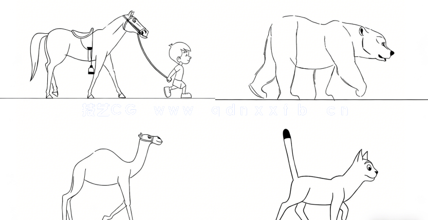 Adobe Animate动物行走奔跑姿态动画制作视频教程(图3)