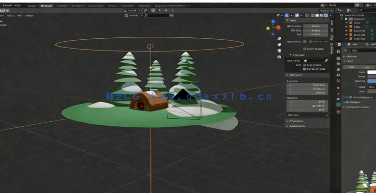 Blender圣诞树小屋建模初学者入门训练视频教程(图3)