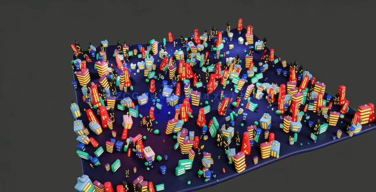 Blender初学者创建3D卡通城市视频教程 (图2)