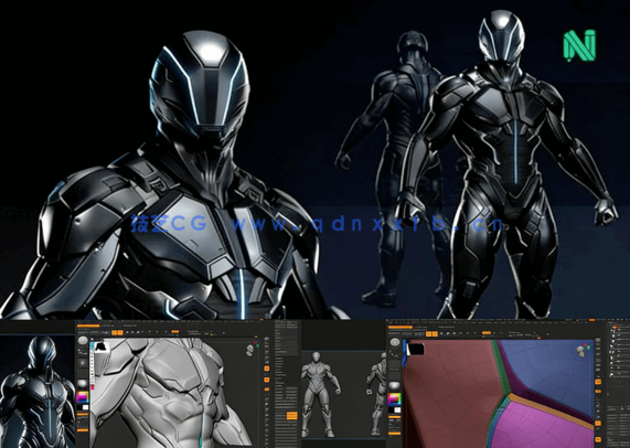 ZBrush游戏角色硬表面雕刻建模技术视频教程(图5)