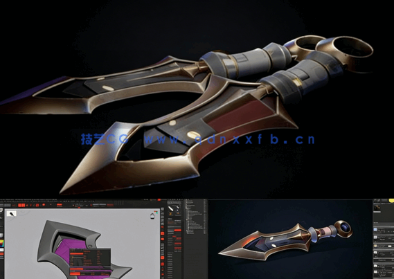 ZBrush飞镖游戏武器道具模型制作流程视频教程(图5)