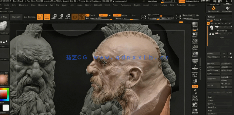 ZBrush矮人角色头像雕刻实战训练视频教程(图3)