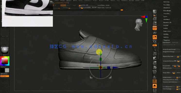 ZBrush+Maya+PT+Marmoset复古耐克运动鞋制作流程(图2)