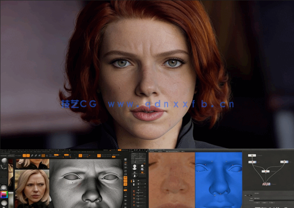 黑寡妇人物角色程数字雕刻完整制作流程视频教程 (图5)