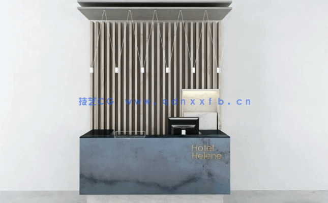 室内接待处前台3D模型 Evermotion Archmodels Vol.186(图1)