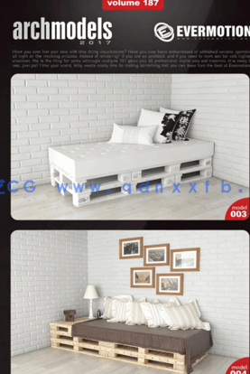 时尚木头椅子长凳3D模型 Evermotion Archmodels Vol.187(图4)