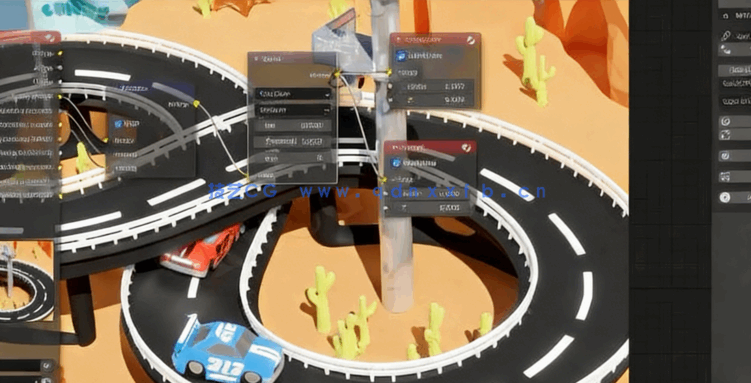 Blender赛车游戏动画场景完整制作视频教程(图6)