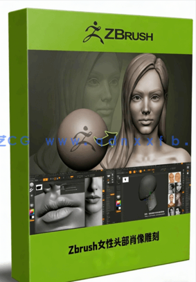 Zbrush女性人物头部肖像数字雕刻流程视频教程(图1)