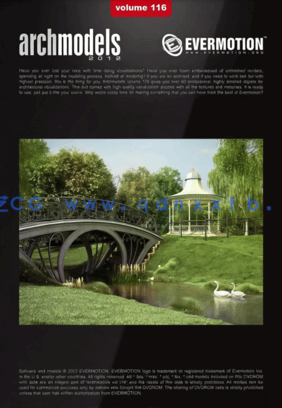 公园栅栏围栏长椅3D模型 Evermotion – Archmodels Vol. 116(图1)