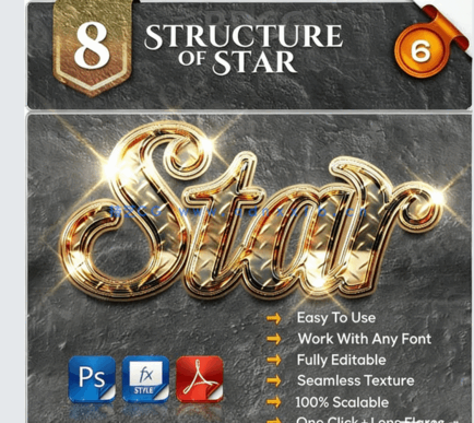 8种高级光晕纹理效果艺术文字样式PSD模板(图1)