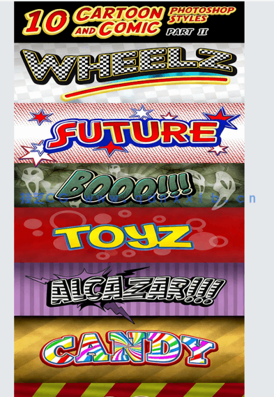 30组卡通艺术风格PSD字模合集(图5)