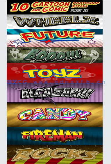 30组卡通艺术风格PSD字模合集(图7)