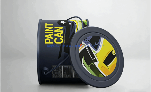 小尺寸带提手油漆罐PSD模板合集(图2)