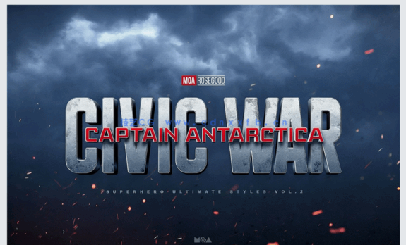 10组超级英雄风格艺术特效PSD字模(图4)