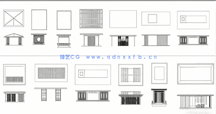 新庭院凉亭CAD图库CAD观景亭CAD休憩亭CAD铝合金景观亭CAD休闲凉亭(图3)