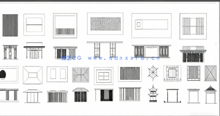 新庭院凉亭CAD图库CAD观景亭CAD休憩亭CAD铝合金景观亭CAD休闲凉亭(图2)