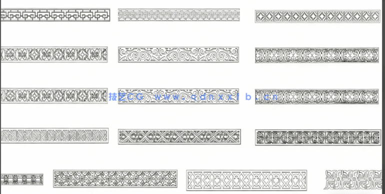 中式雕花CAD图库CAD角花CAD角线CAD花格窗CAD镂空雕花窗(图3)