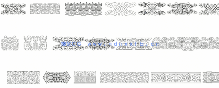 中式雕花CAD图库CAD角花CAD角线CAD花格窗CAD镂空雕花窗(图1)