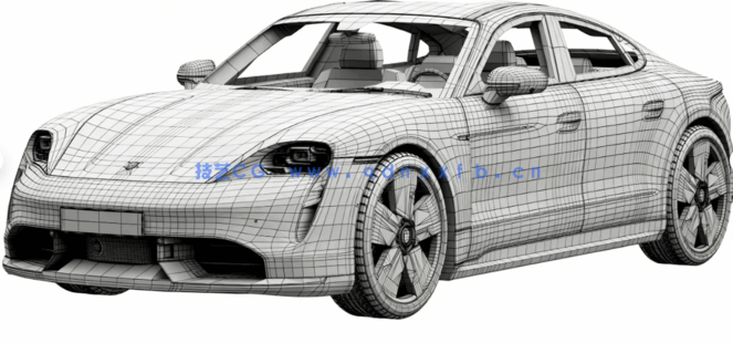 现代保时捷汽车 跑车 3D模型(图4)